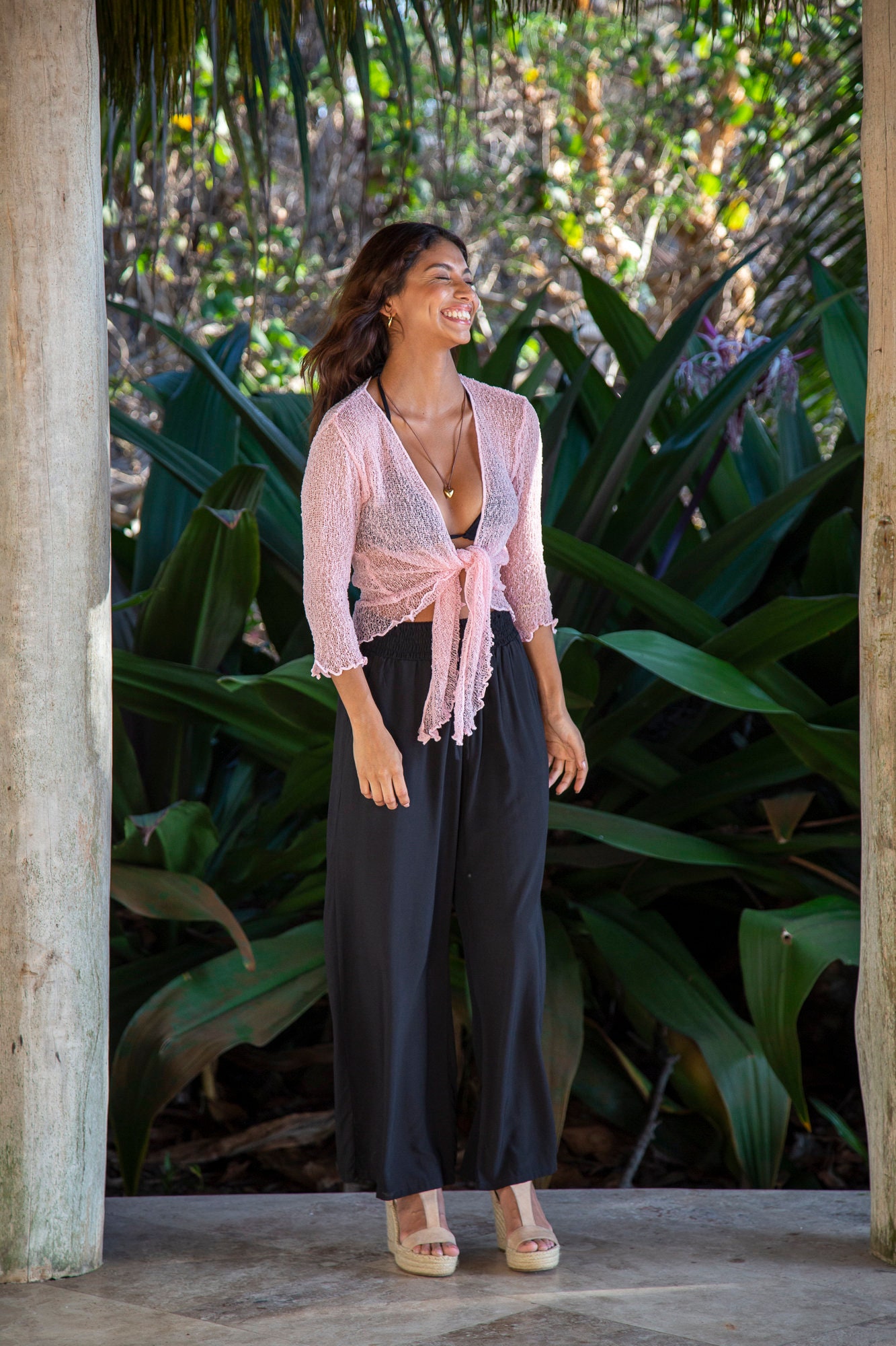 Pink Knitted Cardigan, 3/4 or Full Sleeve Wedding Bolero