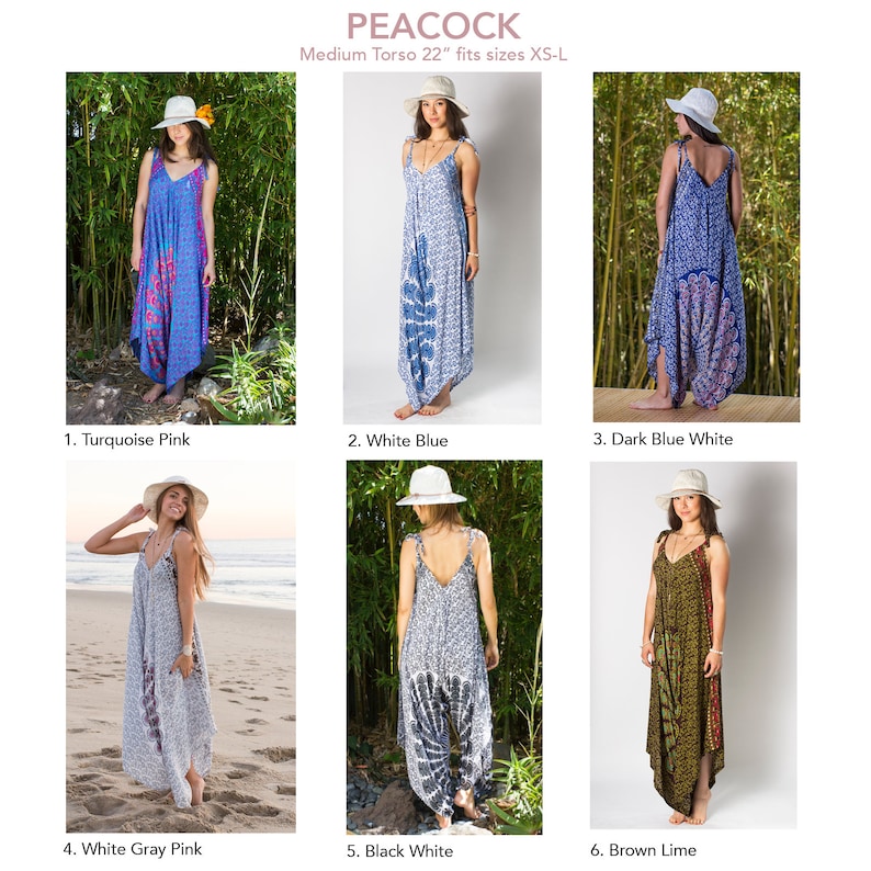 5+ Colors Mandala 20 Torso ONE SIZE Fits S-XL White Black Shown Jumpsuit Women Beach Cover Up Bohemian Summer Dress Harem Jumpsuit