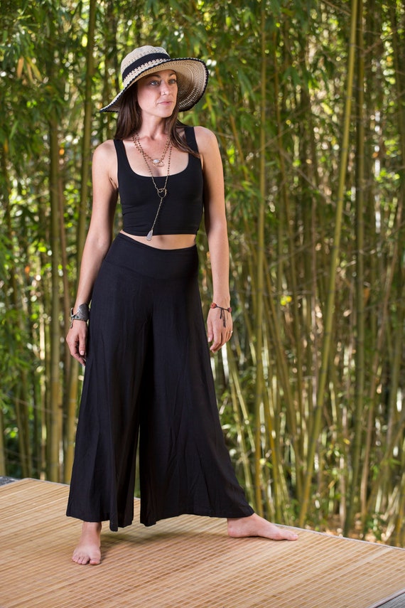 Buy WIDE LEGGED CASUAL BLACK TROUSER for Women Online in India