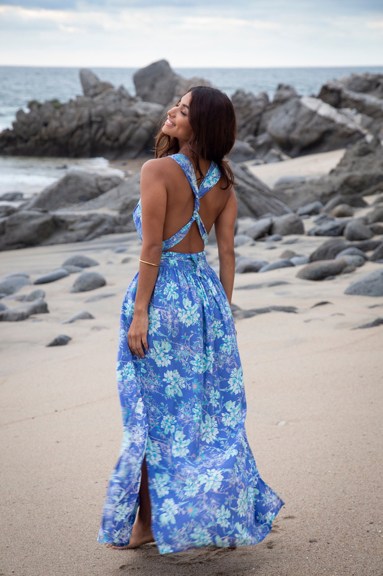 tropical bridesmaid dress Blue Diamond Tammy Dress, Multiway Infinity Maxi, Lightweight Elegant Evening Resort Dress, Fits XS-L (0-12) eurosummer