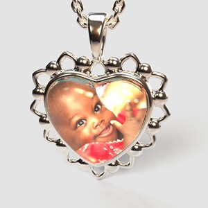 Custom Glass Heart Cabochon Charm Pendant Hearts Border