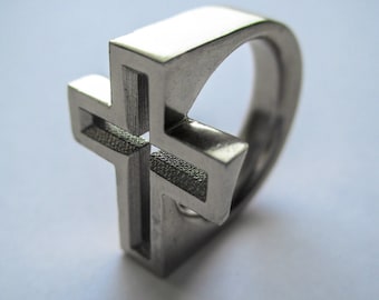 Solid Metal Crucafix Ring