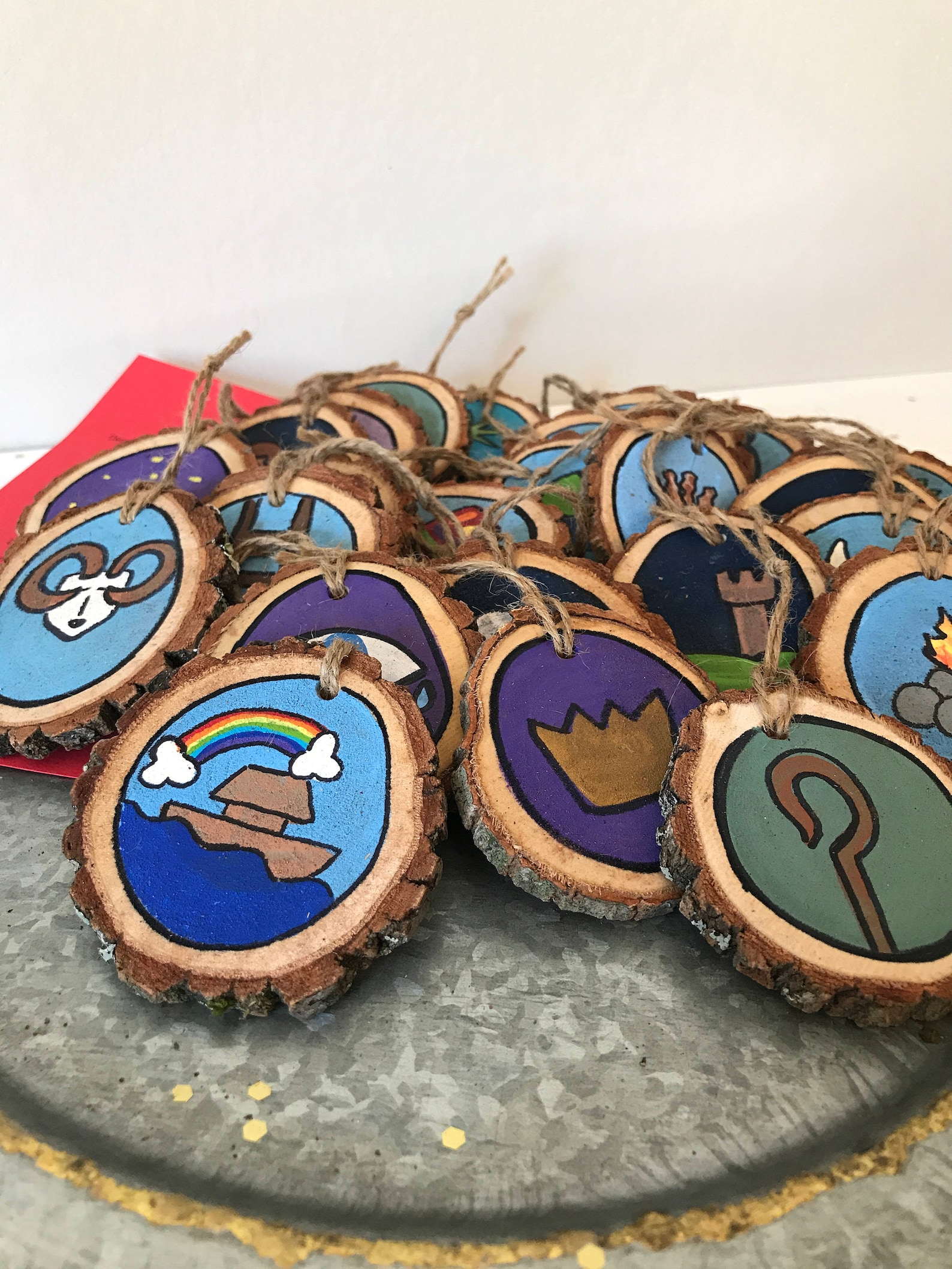 Jesse Tree Ornament Set, Wood Jesse Tree Ornament, Advent Ornament