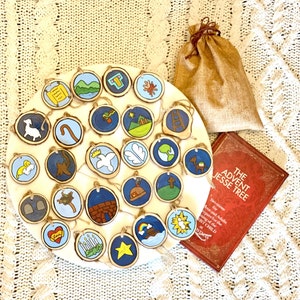 The Advent Jesse Tree Ornament Set, Jesse Tree Ornaments, Wooden Jesse Ornaments, Advent Ornaments, Christian Advent Tradition