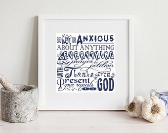 Phillippians 4 6 Bible Verse Design | Do Not Worry Don't Be Anxious SVG Clip Art Digital File for Silhouette or Cricut