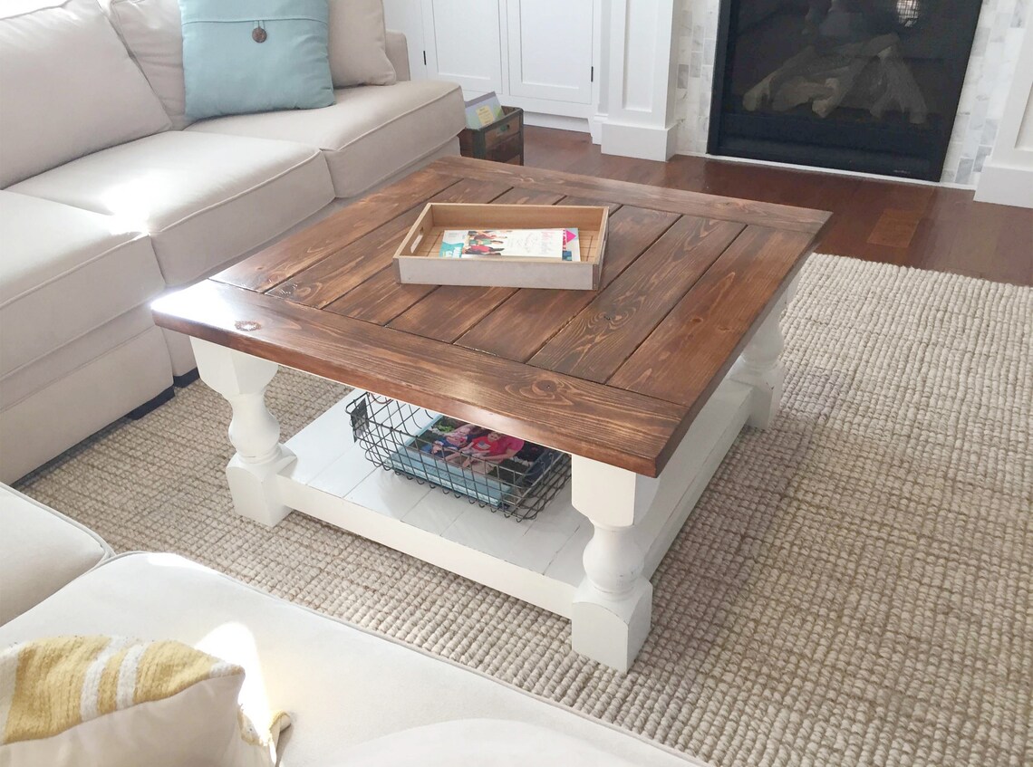Build Instructions for a Square Farmhouse Coffee Table - Etsy