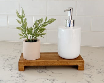 Farmhouse Soap Tray Pedestal Kitchen & Bathroom Decor - WATER RESISTANT