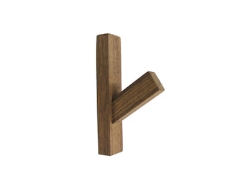 Walnut Coat Hook with Hidden Mounting System