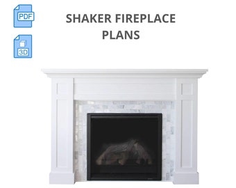 Build Blueprints for a Shaker Style Fireplace with 3D Model