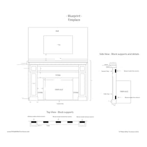 Build blueprints for a shaker style fireplace, bookshelves and cabinet with 3D Model image 2