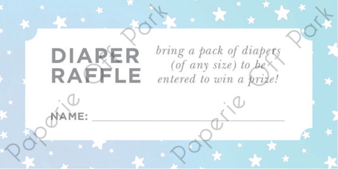 INSTANT DOWNLOAD Printable Baby Shower Diaper Raffle Tickets - Etsy
