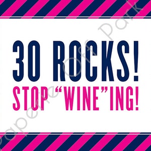 INSTANT DOWNLOAD - Printable 30th Birthday Sign - 8x10 - 30 Rocks! Stop ...