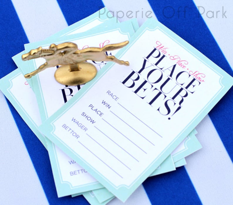 Printable Kentucky Derby Place Your Bets Cards 2.5x3.75 Etsy