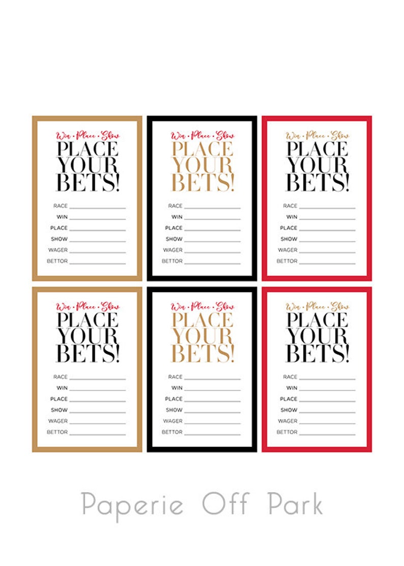 NEW 2023 Printable Kentucky Derby Place Your Bets Cards Etsy