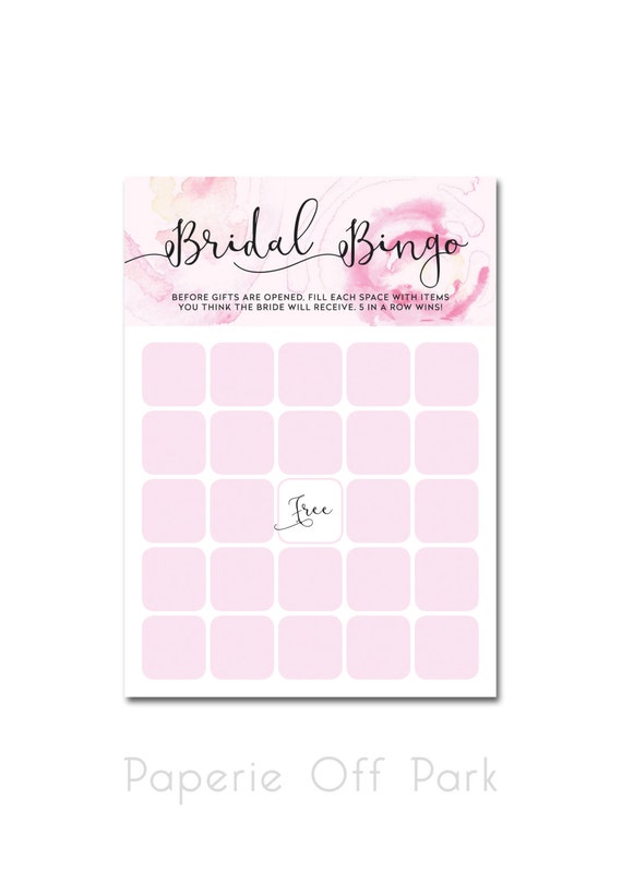 INSTANT DOWNLOAD Printable Bridal Shower Bridal Bingo Game | Etsy