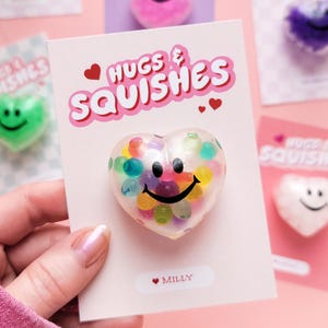 Squishy Valentine's Day Cards - Hugs + Squishes - Printable Valentine Favors, Kids Class Valentine Exchange, Fidget Toy - INSTANT DOWNLOAD