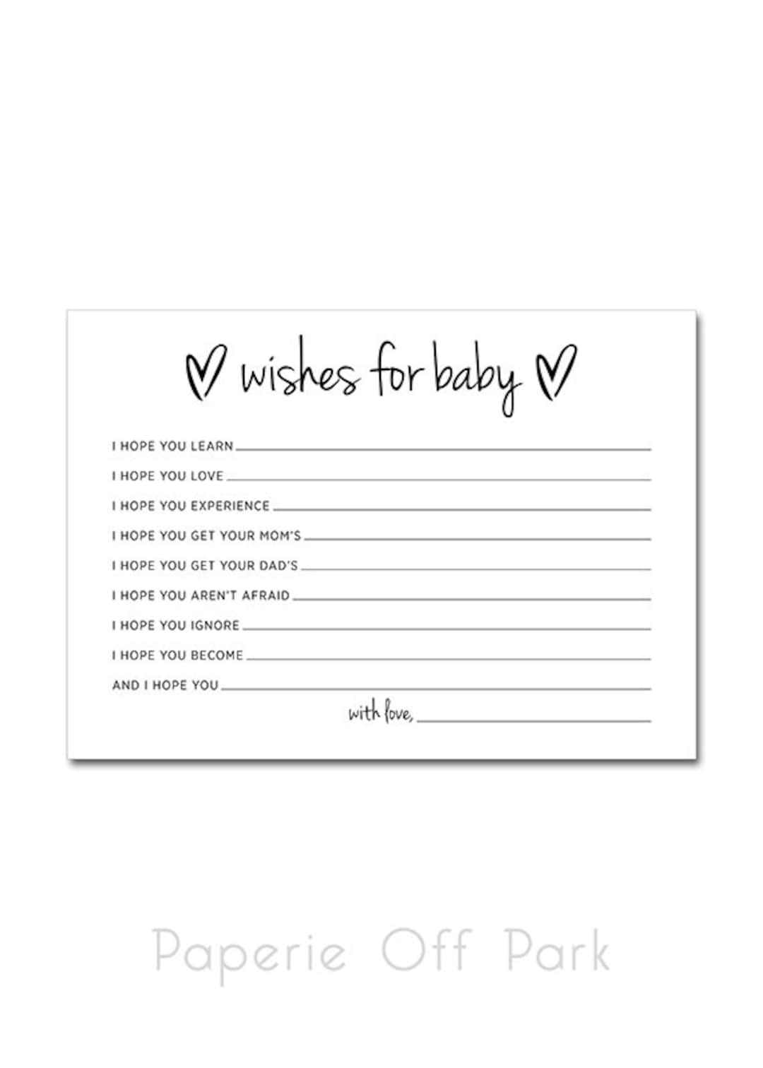 printable-wishes-for-baby-cards-5x7-baby-shower-sprinkle-gender-reveal-modern-baby-black-white-instant-download-etsy for Free Printable Downloadable 5 Wishes Printable Version Printable Wishes for Baby Cards - 5x7 - Baby Shower Sprinkle Gender Reveal - Modern Baby Black & White - INSTANT DOWNLOAD - Etsy for Free Printable Downloadable 5 Wishes Printable Version