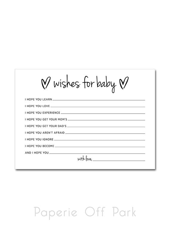 Printable Wishes for Baby Cards 5x7 Baby Shower Sprinkle - Etsy