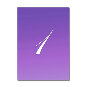 DOWNLOAD INSTANTÂNEO - Números de mesa para impressão (1-12) - 5x7 - Ombré roxo - Chicago Skyline