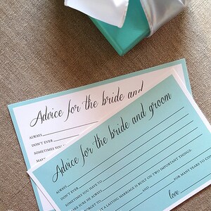 Printable Advice for the Bride and Groom Cards (2 Designs) - 4x6 ...