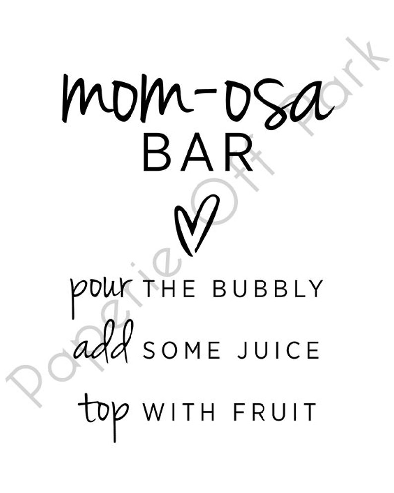 Printable Mom-osa Bar Sign 8x10 Baby Shower Sprinkle - Etsy
