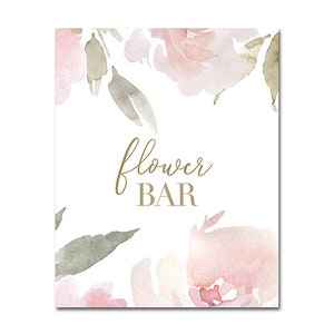 Printable Flower Bar Sign - 8x10 - Make Your Own Bouquet Station, Bridal Shower, Baby Shower - Bridal Tea - INSTANT DOWNLOAD