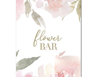 Printable Flower Bar Sign - 8x10 - Make Your Own Bouquet Station, Bridal Shower, Baby Shower - Bridal Tea - INSTANT DOWNLOAD