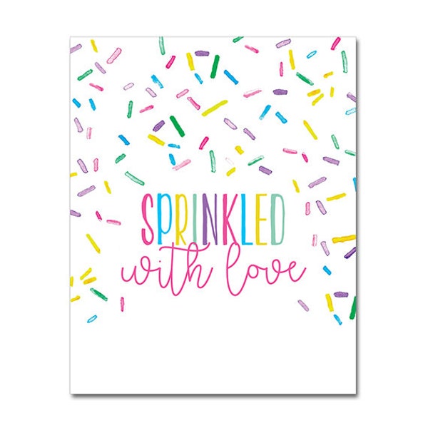 Printable Sprinkled with Love Sign - 8x10 - Rainbow sprinkles, Baby Shower, Sprinkle, Gender Reveal, Donuts & Diapers - INSTANT DOWNLOAD
