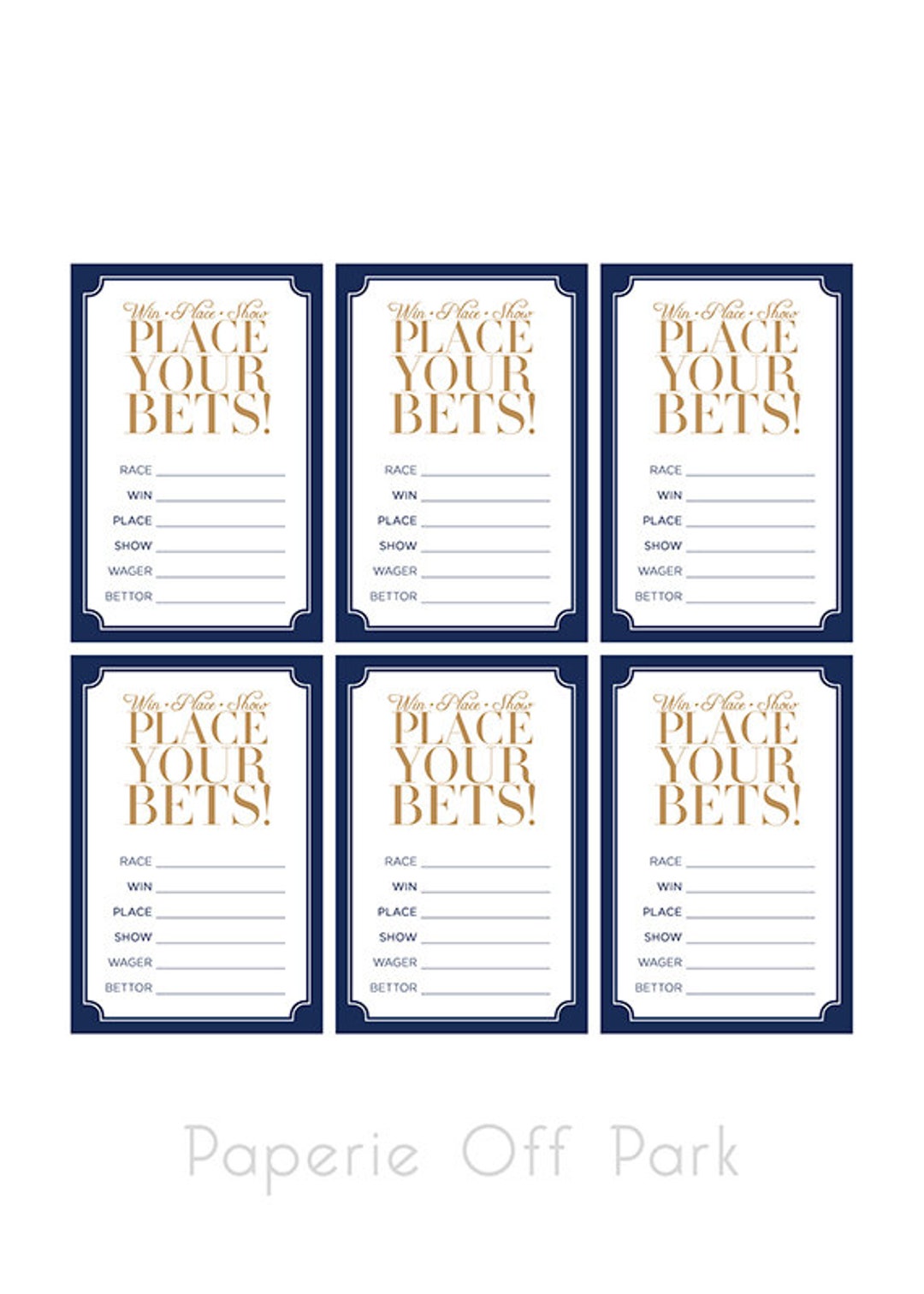 Printable Kentucky Derby Place Your Bets Cards - 2.5x3.75 - 147th Run ...