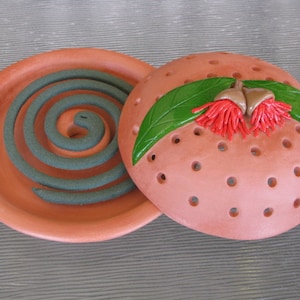Mosquito Coil Holder/ Mozzie Coil Holder, Handmade in Australia, Red Flowering Gum