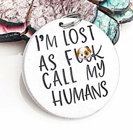 funny dog tags etsy