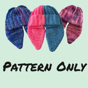 Bunny Beanie Pattern - Crochet Hat Pattern - Crochet Beanie Pattern - Bunny Hat Pattern