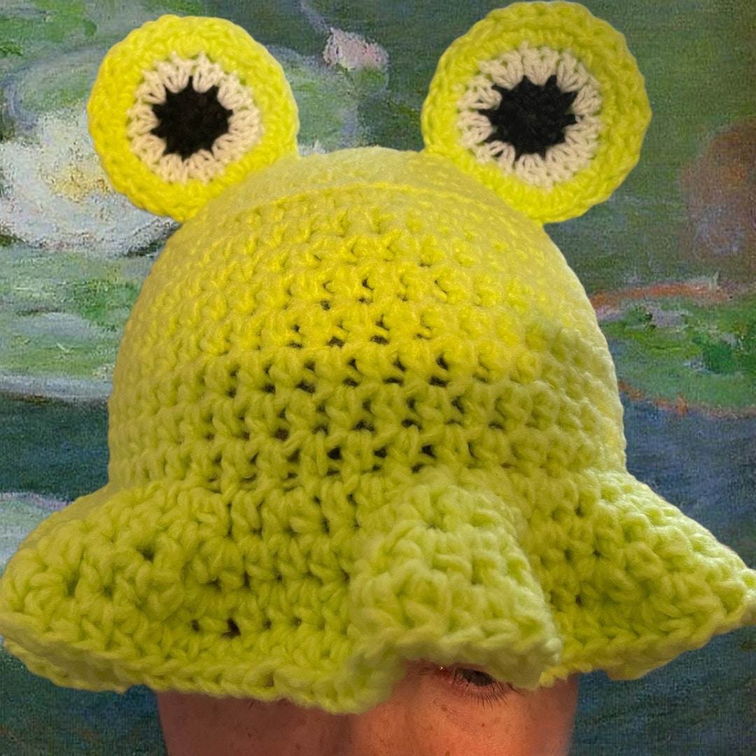 Frog Hat Frog Bucket Hat Crochet Bucket Hat Etsy