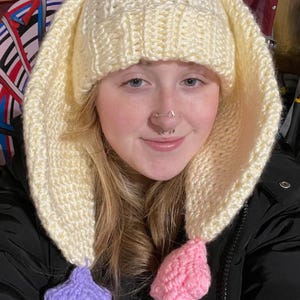 Beanie Bunny Hat - Crochet Hat - Crochet Beanie - Bunny Hat