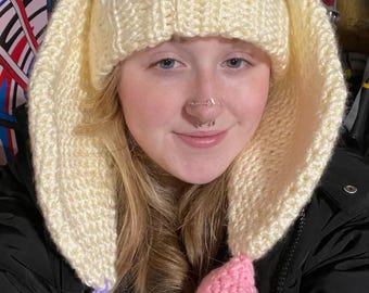 Beanie Bunny Hat - Crochet Hat - Crochet Beanie - Bunny Hat