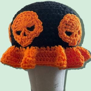 Skull Crochet Hat Crochet Bucket Hat Bucket Hat Custom Bucket Hat Etsy