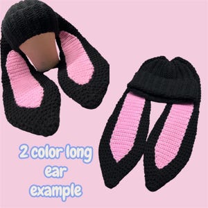 Crochet Bunny Beanie Hat: Handmade Acrylic Knit