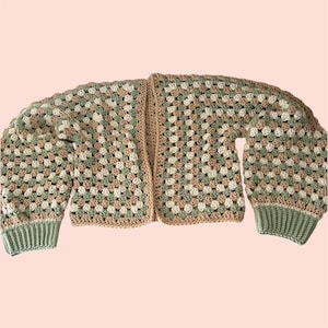 Oversized Cropped Crochet Cardigan