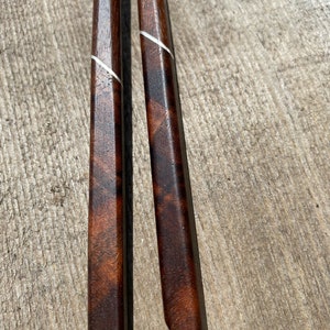 Angled, Two-Grain, Black Walnut High-end Chopsticks with Sterling Silver, 9” Dining