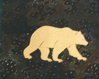Hand screened cotton quilt panel Denali Bear