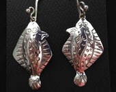 Halibut earrings made of sterling silver