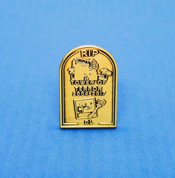 Tower of Terror Theme Park Graveyard 1.5 Antique Gold Enamel Pin