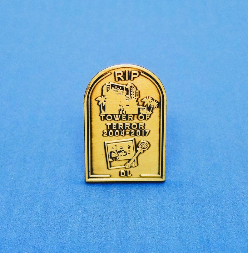Tower of Terror Theme Park Graveyard 1.5 Antique Gold Enamel Pin
