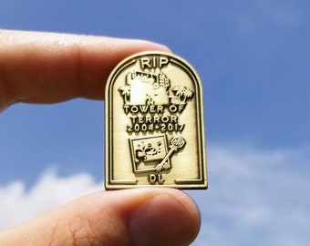 Tower of Terror Theme Park Graveyard 1.5" Antique Gold Enamel Pin