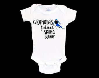 Grandpa's Future Skiing Buddy Onesie®. My Grandfather loves to Mountain Ski. Hit the Slopes. Mountain Baby. Downhill Skiing. Alpine Colorado