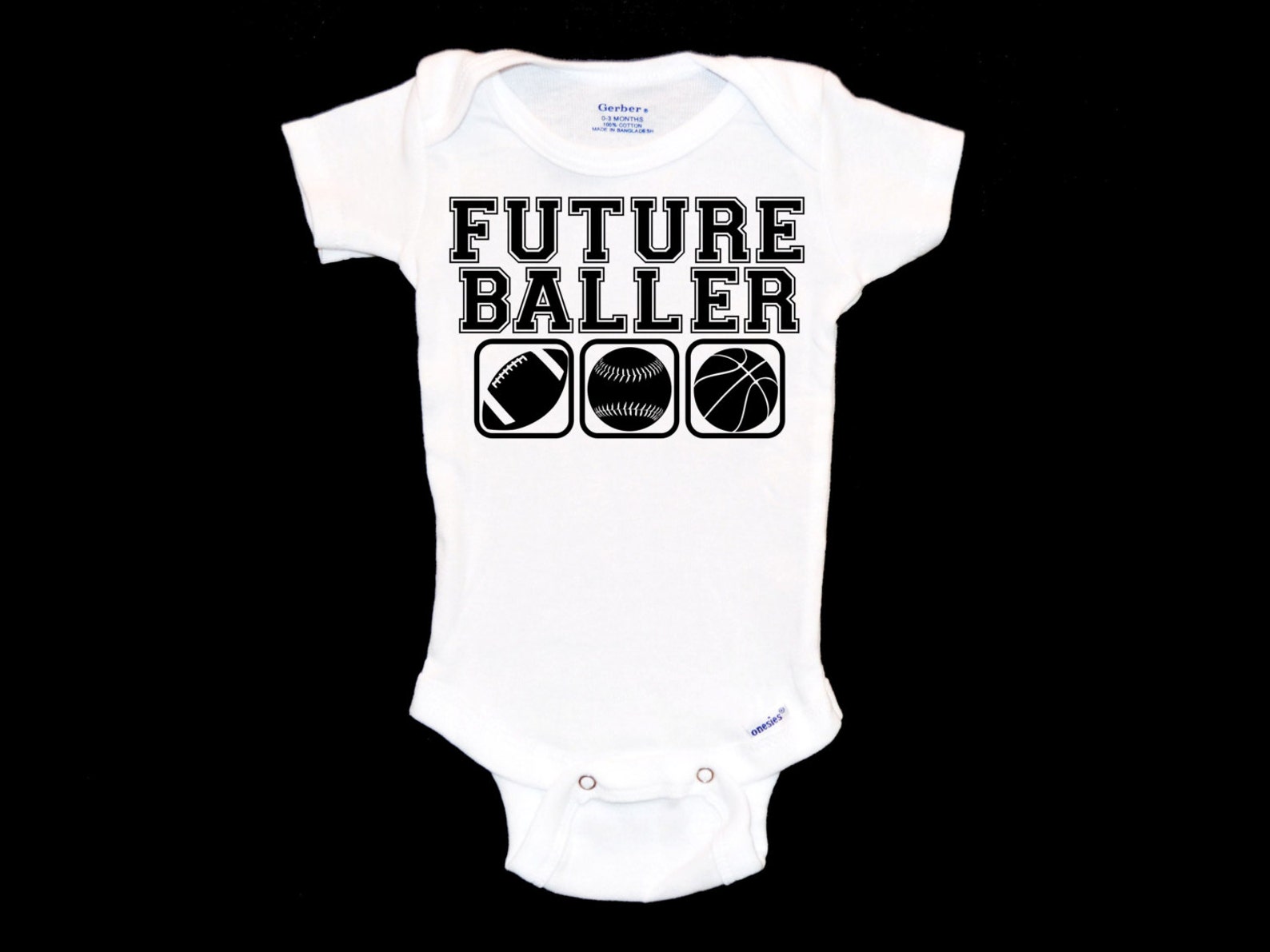 Future Baller Onsie® Sports Baby Onesie®, Newborn Football Apparel, Infant Baseball Shirt