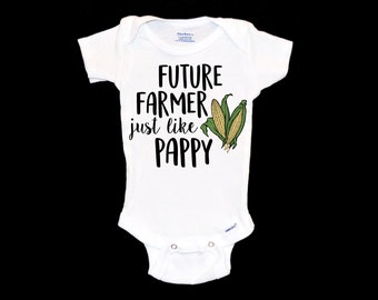 Future Farmer Like my Pappy Onesie®®. New Granddaddy . Gift for Paw Paw. Surprise Pregnancy Announcement. Just like Papaw. Agriculture.
