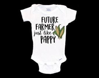 Future Farmer Like my Pappy Onesie®. New Granddaddy Onsie®. Gift for Paw Paw. Surprise Pregnancy Announcement. Just like Papaw. Agriculture.