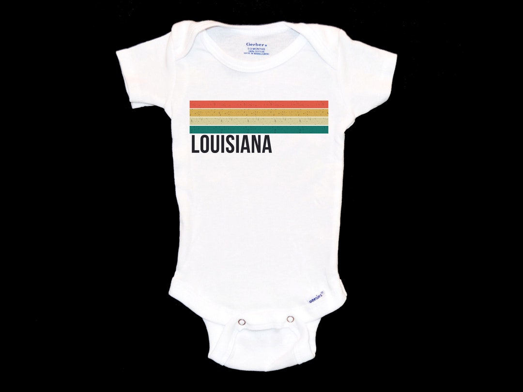 Louisiana Baby Onesie®. New Orleans Vintage Stripes Onsie®. Striped