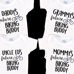 Mommy's Biking Buddy Onesie®. Future Biker Baby Onsie® New Mother. Mountain Biking. I love Cycling. Cyclist. Road Bike. Cycler. Bike Racing. image 2